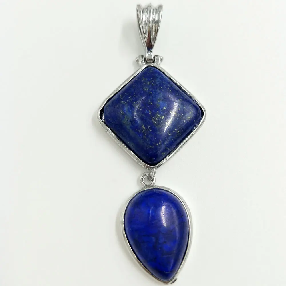 

Free Shipping Beautiful 25x63mm Natural Lapis Lazuli Water Drop Women men Pendant Bead 1pcs PC5682