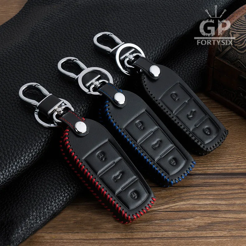 Leather Car font b Key b font Case Cover Bag KeyChain For Volkswagen VW Polo Golf