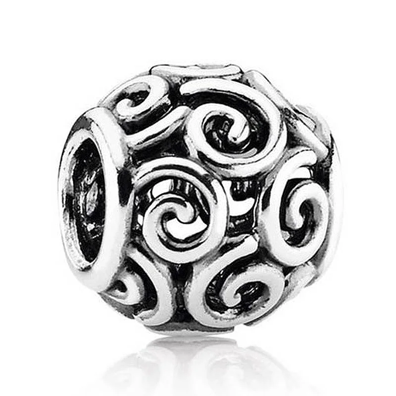 

Authentic 925 Sterling Silver Bead Charm Vintage Openwork Ocean Breeze Beads Fit Pandora Bracelet Bangle Diy Jewelry
