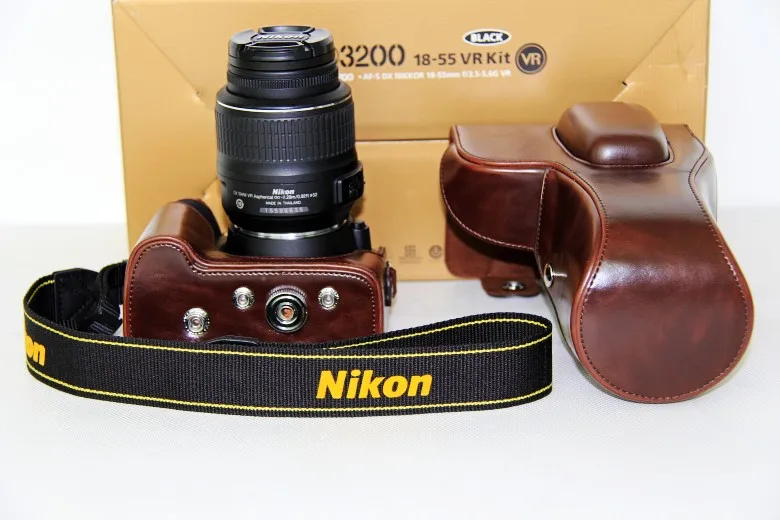 Free Shipping High Quality Camera Case PU Leather Bag for Nikon D3200 D3100 D3300 D3400 Cameras