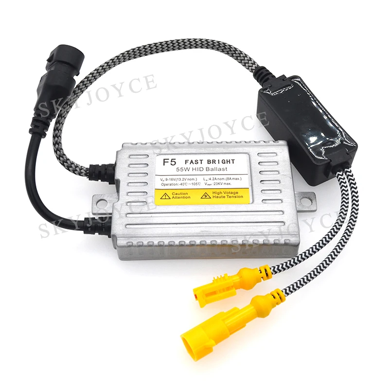 SKYJOYCE AC 55W F5 Fast Bright HID Ballast Kit Car Headlight Bulb Xenon H1 H3 H11 HB3 HB4 9012 D2H H7 55W 5500K H11 HID Bulb Kit (5)