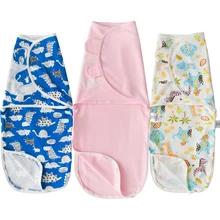 Детский хлопковый спальный мешок на молнии, конверты с персонажами мультфильмов для новорожденных, конверт для ребенка, цветочный принт с животными, пеленание, хлопчатобумажное одеяльце