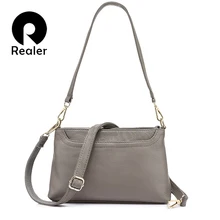 REALER женская сумка на плечо из натуральной кожи, сумка кросс-боди для девушек, сумка женская через плечо, модная сумочка для женщин