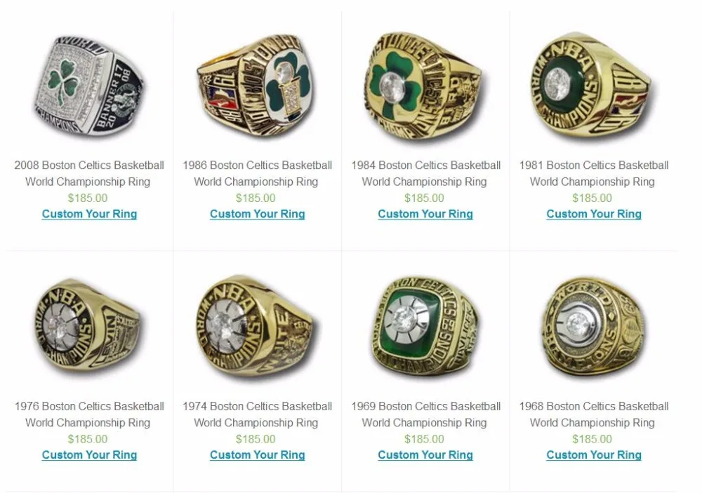 Personalizada (50 Unidades) 8 unids 1968 1969 1974 1976 1981 1984 2008 Boston Celtics Campeonato Mundial de anillo|championship rings|world ringring ring - AliExpress