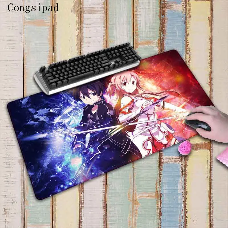  Congsipad Anime sword art online Large Gaming Mouse Pad Lockedge Mat Laptop Computer Keyboard Pad D