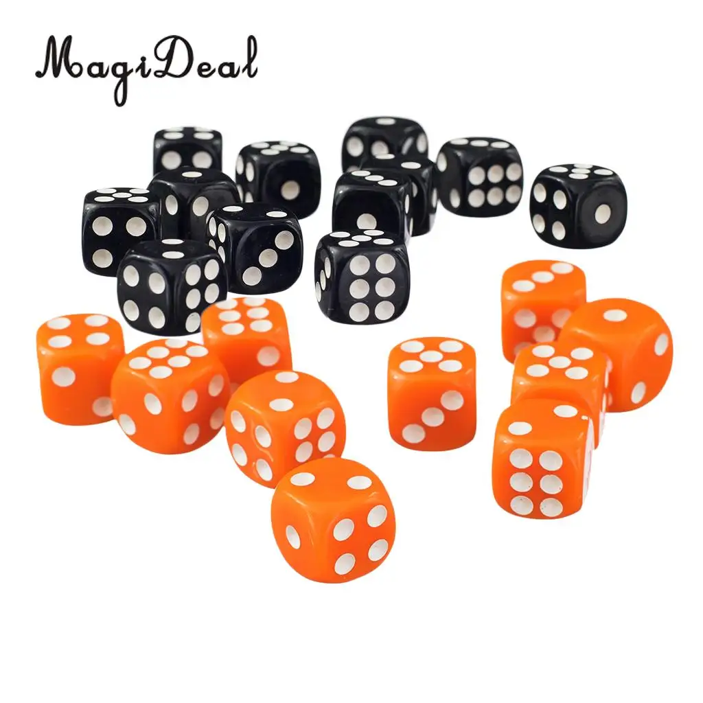 MagiDeal 100pcs 12mm Opaque Spot Dice D6 Set for Dungeons & Dragons TRPG MTG Board Games Party Pub Bar Parts