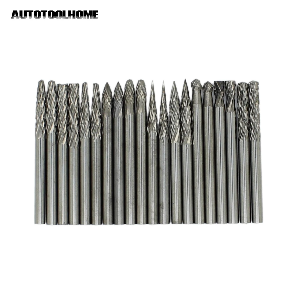 

20x 1/8" Tungsten Steel Solid Carbide Burrs CNC Machine Rotary Drill Die Grinder Cutter Polish Carving for Dremel 4000 3000