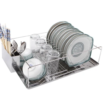 

Large bowl rack single tier 304 stainless steel drain dish rack plate rack tableware shelf storage products