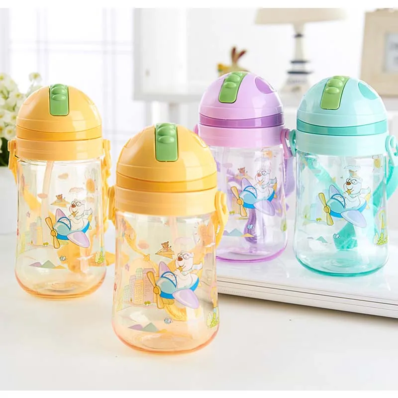 400 мл Детская кружка для воды детские бутылочки с соломенным ремнем детского