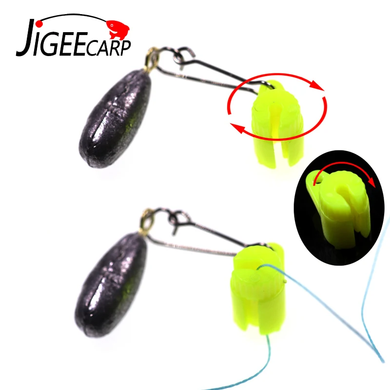 

JIGEECARP 20PCS Carp Fishing Gear Connector Carp Fishing Sinker Slider Size S L Fishing Clip Accessories Fishing Terminal Tackle