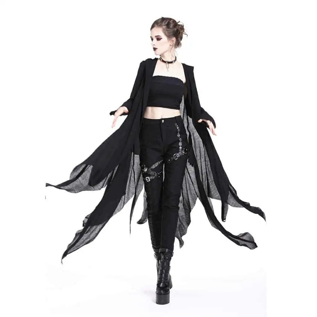 

Darkinlove Women's Grungy Goth Hooded Coat JW157
