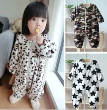 Winter Fleece Pajamas cute children kids soft warm sleepwear boy girl sleeping Clothes