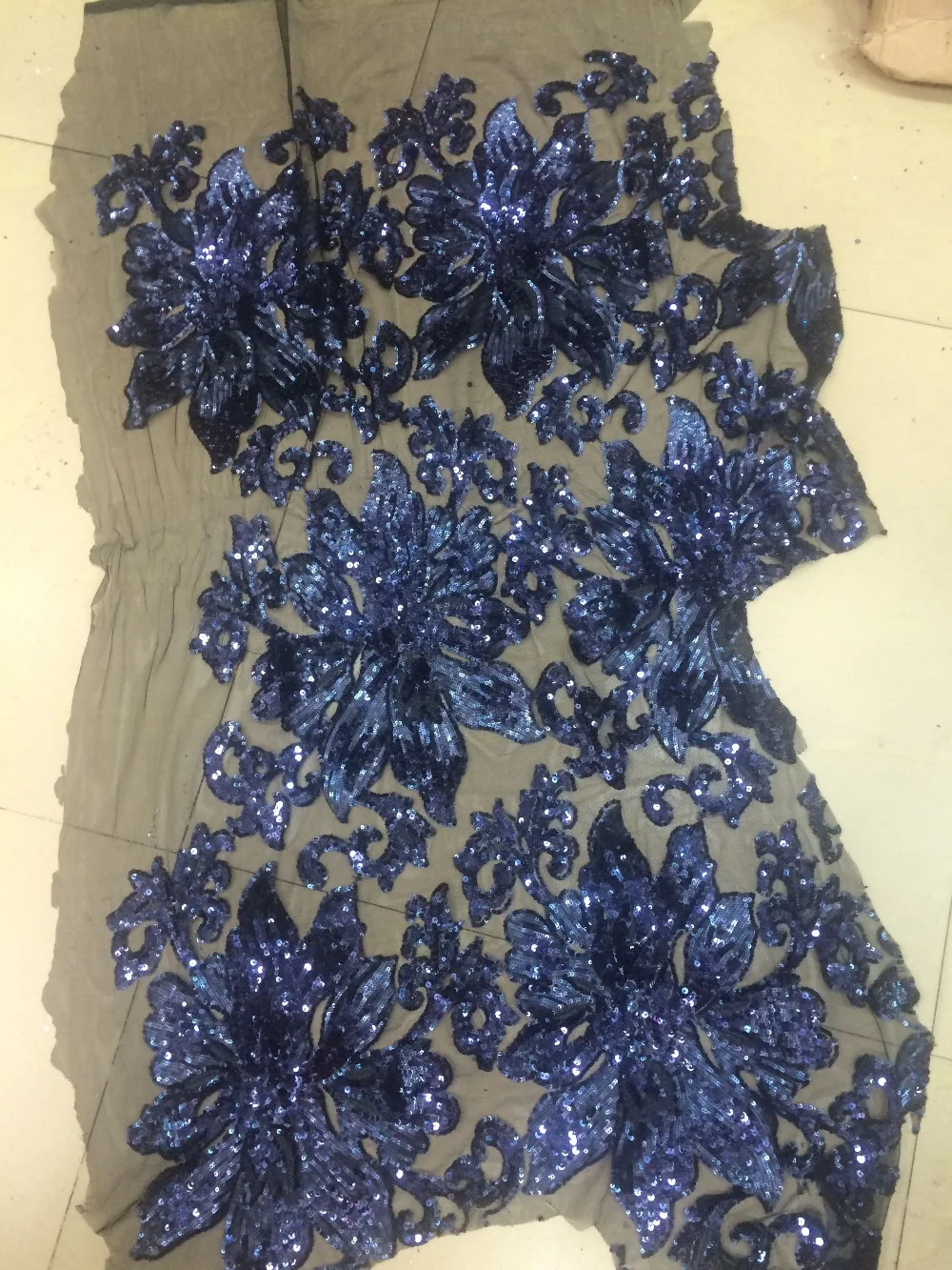 High Quality sequins lace fabric LJY 101933 Fancy paillette Mesh Lace