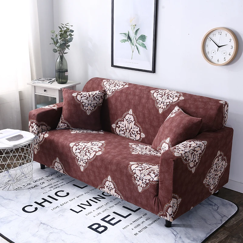 Luxury Sectional Sofa Cover Brown Sofa Covers Symmetrical Pattern Cover