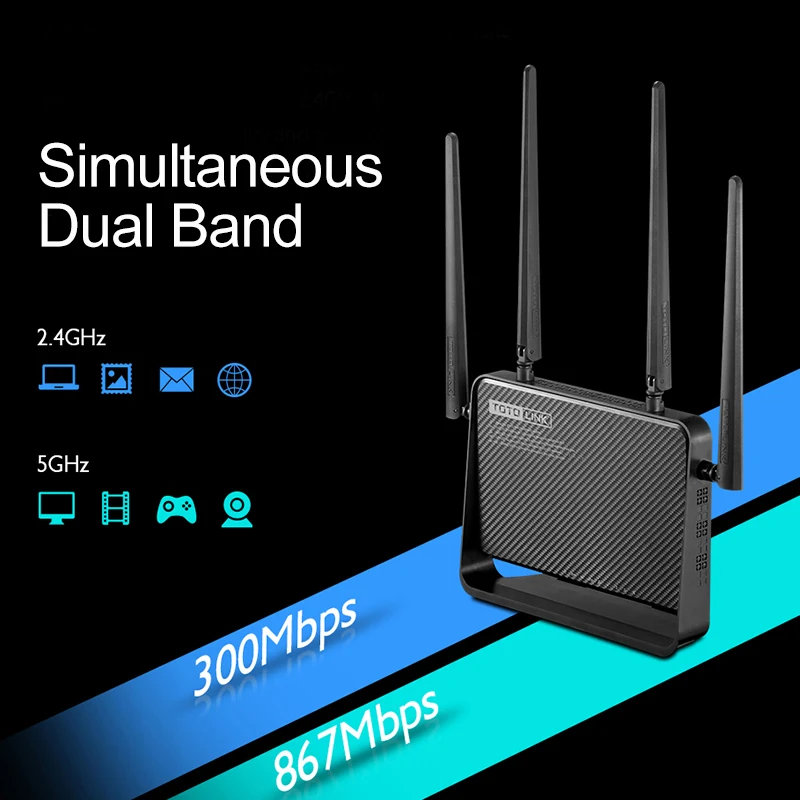 Беспроводной Wi Fi роутер TOTOLINK A950RG 1200 Мбит/с 2 4G/5 0 ГГц Универсальный повторитель