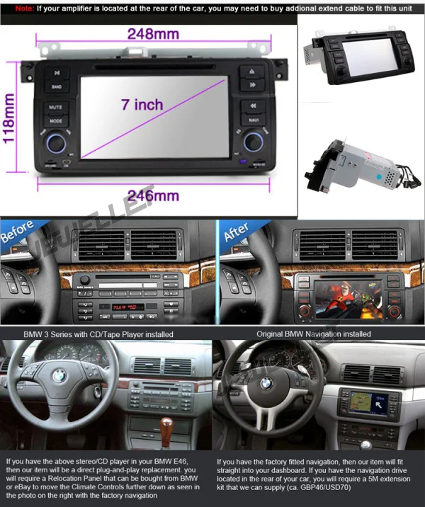 Discount 9" Octa Core Android 9.0 Car GPS radio Navigation for BMW 3 Series E46 M3 1999-2005 with 4G/Wifi DVR OBD 1080P 0 Discount 9" Octa Core Android 9.0 Car GPS radio Navigation for BMW 3 Series E46 M3 1999-2005 with 4G/Wifi DVR OBD 1080P 0