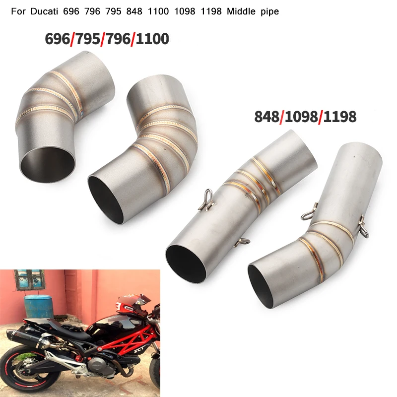 

Silp on for Ducati 696/796/795/848/1100/1098/1198 Motorcycle Middle Connecting Pipe Modified Stainless Steel Link Exhaust System