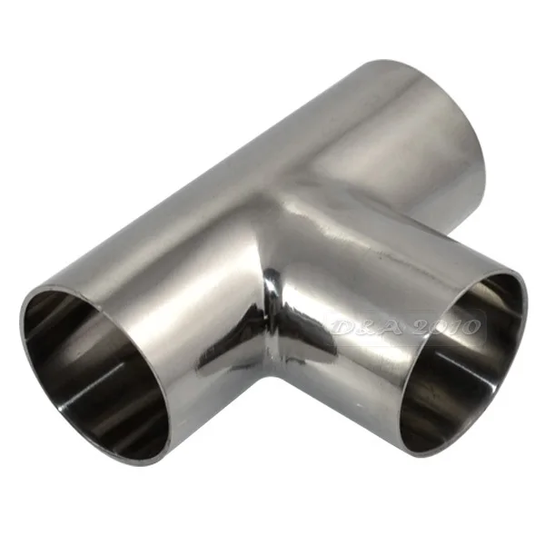 

MEGAIRON 1-3/4" OD 45mm Quality Weld Sanitary TEE 3 Way Pipe Fitting Stainless Steel SS316 Pipe Thickness 1.5mm