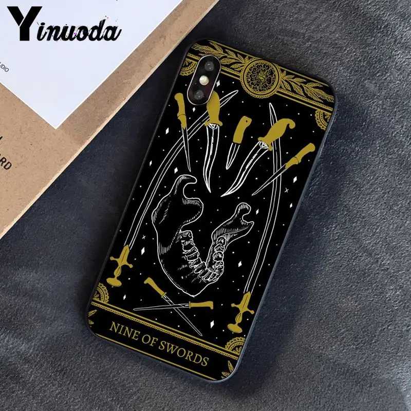 Yinuoda Death Tarot TPU черный чехол для телефона iPhone 6S 6plus 7 7plus 8 8Plus X Xs MAX 5 5S XR