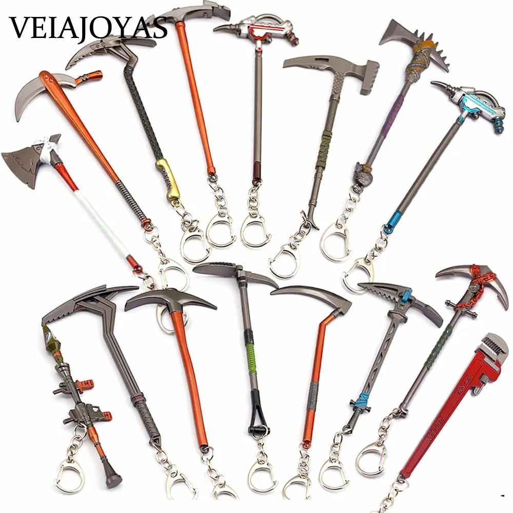 

12cm Game Pickaxe Anarchy Axe Reaper Cosplay Keychain PUBG Weapon RPG Gun Model KeyChain Men Tools Charm Car Keyring Freeshiping