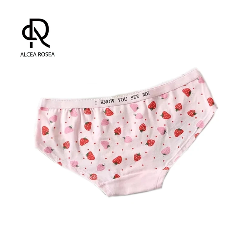 Штокроза розовая хлопок Low Rise Briefs печатается с Мультфильмы для Для женщин AR340| |