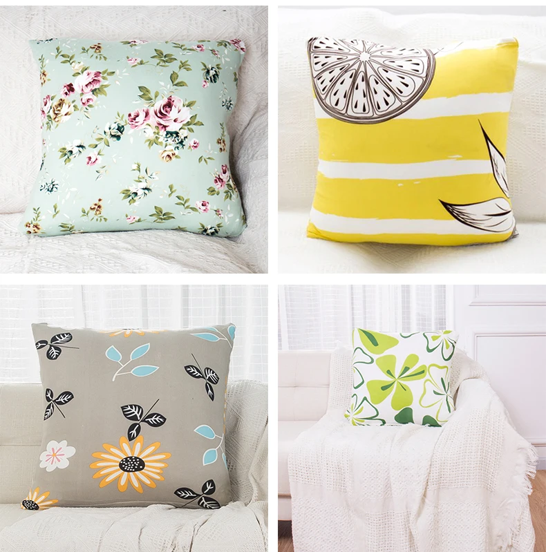 Knitted Cushion Cover Decorative Pillow Case Linen Square 45  45 Printed Pillowcase for Home Chair Decor and Car (9)