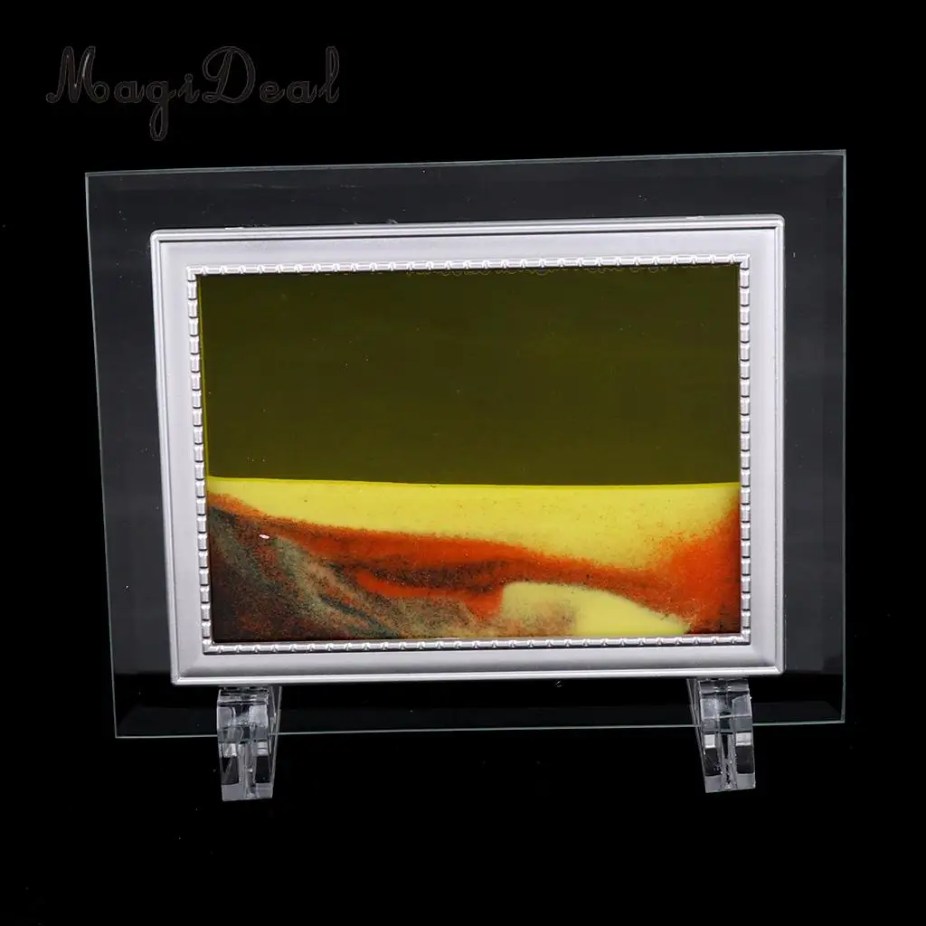 Mix Visual Illusion Floating Liquid Motion Timer Landscape Liquid Sanglass Flowing Sand Drawing Toy Desk Supplies 
