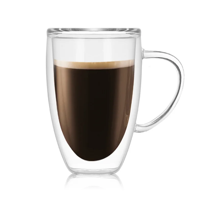 Soffe Высококачественная стеклянная кофейная кружка с ручкой 250 мл 350 мл двухслойная стеклянная термостойкая креативная чашка для чая и молока