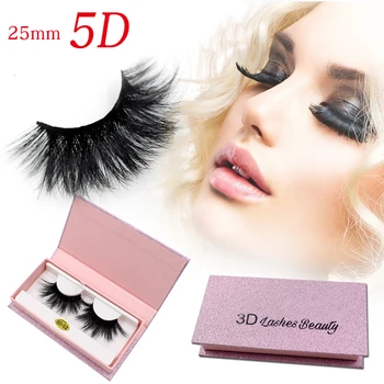 

NEW 100% Mink Eyelashes 25mm Wispy Fluffy Fake Lashes 3D Makeup Big Volume Crisscross Reusable False Eyelash Beauty Fashion Tool
