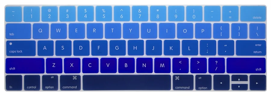 Градиент силиконовая клавиатура кожного покрова для нового MacBook Pro 13 15 дюймов с сенсорной панелью- выпуск A1706 A1707 A1989 A1990 - Цвет: Gradient Blue