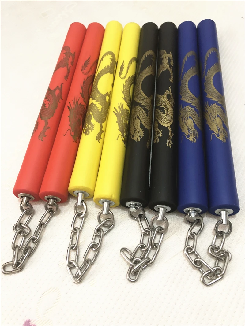 Nunchaku пенопластовый Рисунок дракона черные боевые искусства nunchucks палочки из