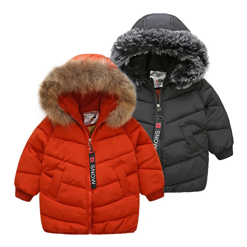 

2020 Winter Warm 3 4 6 8 9 10 11 12 Years Thickening Faux Fur Hat Medium Long For Kids Baby Boys Down Hooded Winter Jacket Coat
