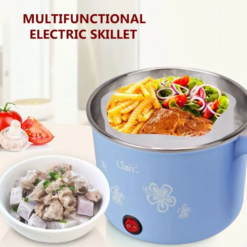 

Student Cooking Noodle Pot Multifunctional Electric Skillet Stainless Steel Anti-Scalding Soup Steamed Egg Beautiful Hot Meal