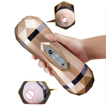 Automatic Sucking Dual Hole Handfree Men’s Masturbation Cup Simulation Vagina Oral Aircraft Cup Sex Male Masturbator Passion Cup