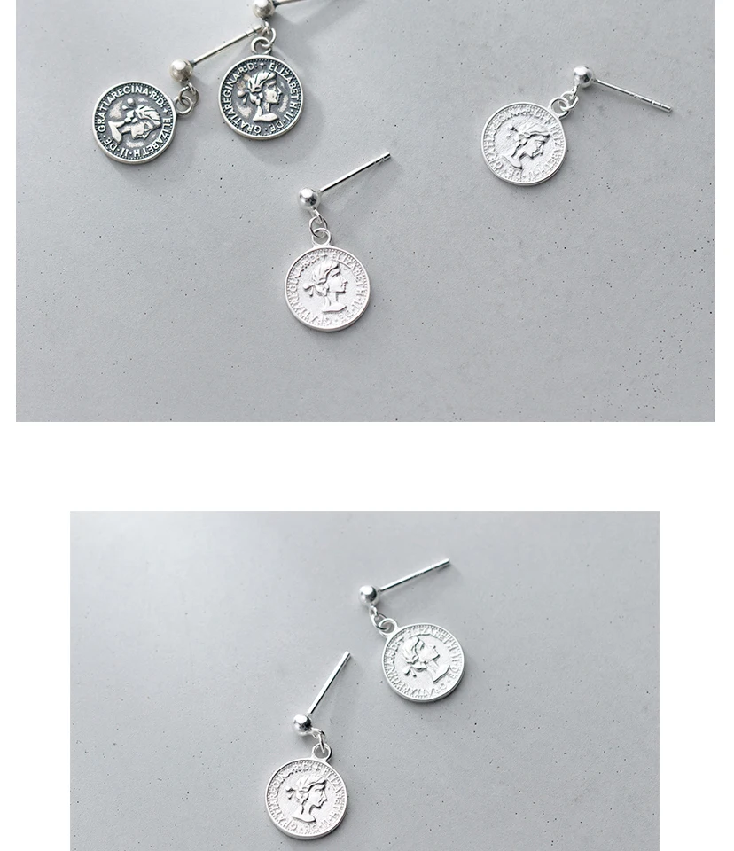 Vintage Avatar Drop Pendant Coin Earrings Punk Gold Color S925 Sterling Silver Dangle Earring Brinco for Women Statement Jewelry (10)
