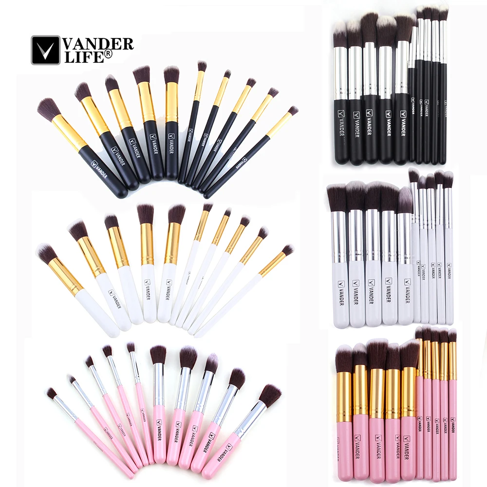 VANDER 10pcs Makeup Brushes Set Profession Cosmetic Foundation Blusher