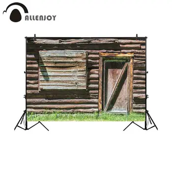 

Allenjoy background for photo studio rustic wood house door barn photography backdrop photobooth photocall customize