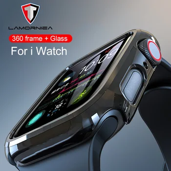 

Tempered Glass For Apple Watch 44mm 38mm 42mm 40mm Series 4 3 2 1 Full Cover Curved Edge Frame Screen Protector For i Watch