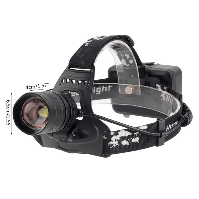 

Long Shot Zoom Headlight Waterproof Head Torch Outdoor Camping Flashlight Super Bright Headlamp