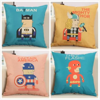 

Cute child American cartoon Superman printed linen cushion Cushion Cover covers sofa bed car room Dec square wholesale FG150