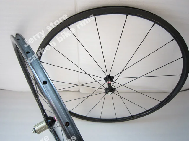 

carbon road bicycle wheels,700C high quality 20mm deep clincher one set front rear wheel