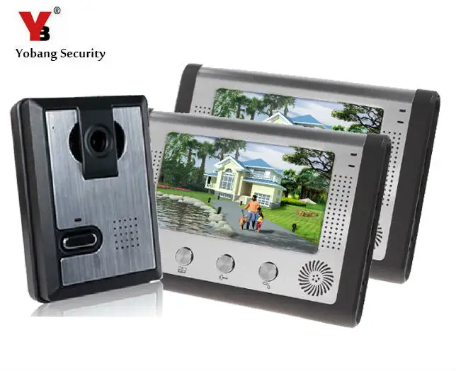 

Yobang Security 7" LCD Monitor Speakerphone Door Intercom Color Video Door Phone Doorbell Access Control System IR doorphone