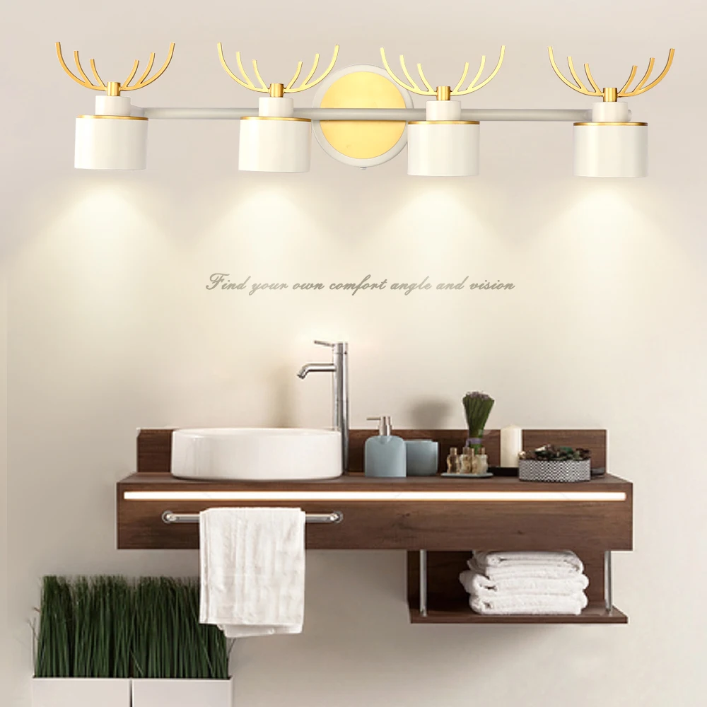 

Zerouno Christmas Antlers Makeup Mirror Vanity LED Light Bulbs Kit Cosmetic Lighted Make up Mirrors Bulb Art Deco Wall Lights