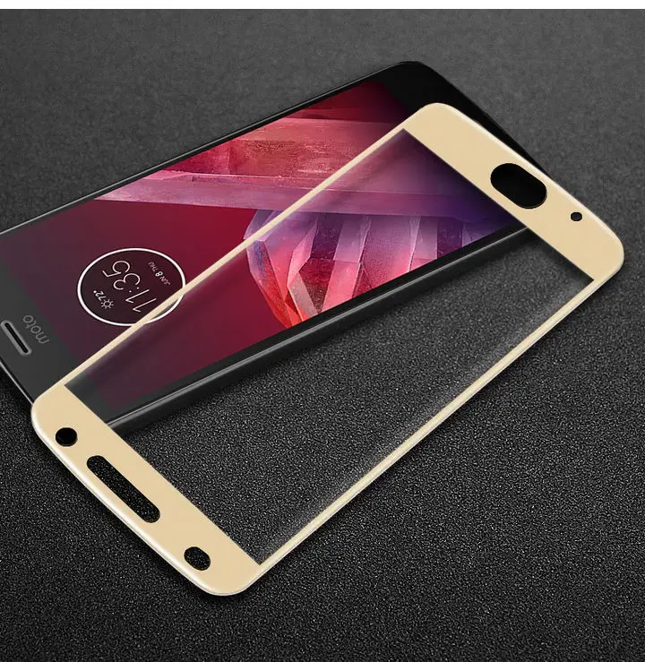 Для Motorola Moto Z2 играть Закаленное стекло пленка Imak pro+ версия с полным покрытием экрана протектор чувствительное касание в полноэкранном режиме - Цвет: Gold