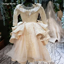 HTL046t/Красивые Платья с цветочным узором для девочек, коллекция года, платье с круглым вырезом и длинными рукавами для родителей и детей, пышные платья до щиколотки для девочек, для причастия