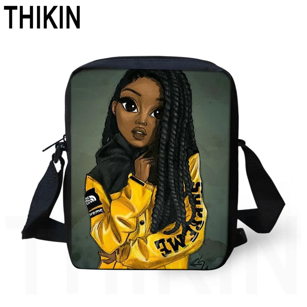 THIKIN персонализированные африканские девушки печати школьный художественный женский узор Книга Сумки Подростков школьный рюкзак на заказ ребенок Mochila - Цвет: As Picture