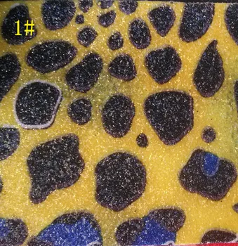 

synthetic glitter PVC Leopard leather material