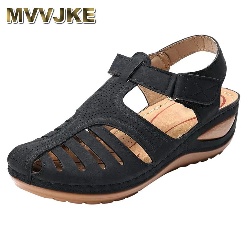 MVVJKE ladies sandals summer casual sandals platform sandals wedges shoes plus size gladiator sandals rome style