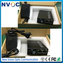 Гигабитный 1 волокно Порты и разъёмы 2RJ45 10/100/1000 Ethernet Порты и разъёмы волоконно-оптический трансивер волоконно-оптический аудио-видео конвертер, 20 км, внешний Питание