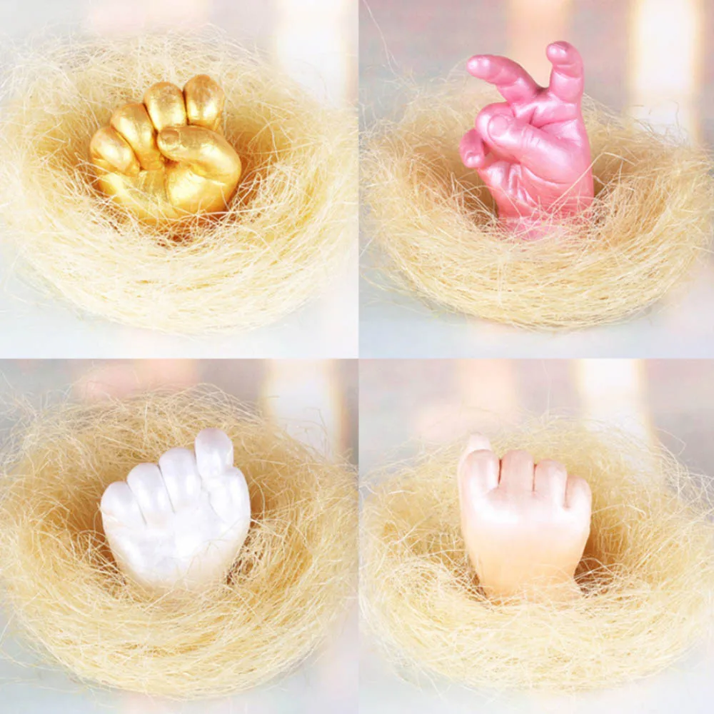 Baby 3D Hand & Foot Print mold powder Plaster Casting Kit Handprint Footprint Keepsake Gift Baby Growth Memorial Hot Sale
